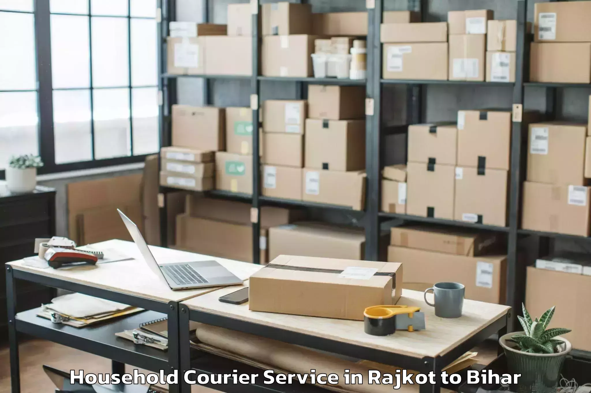 Book Rajkot to Narkatiaganj Household Courier Online